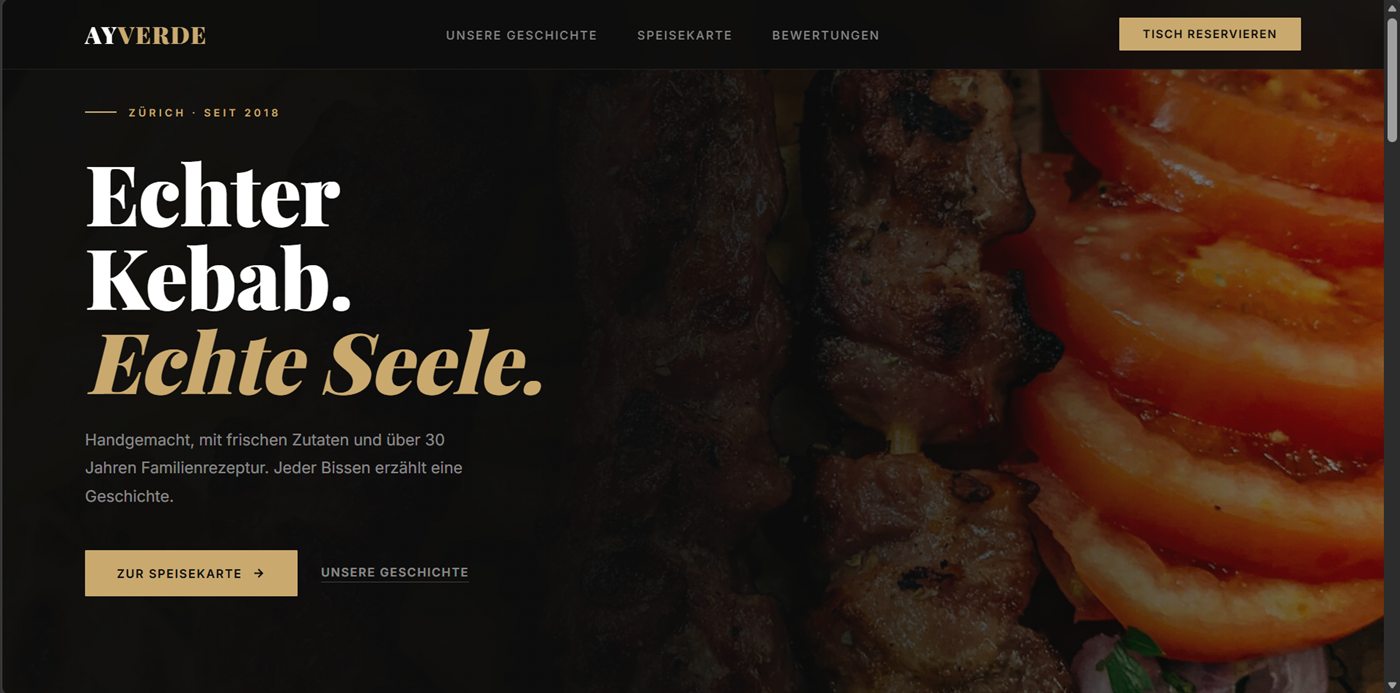 Demo-Website für ein Kebab-Restaurant von Webdesign PDG